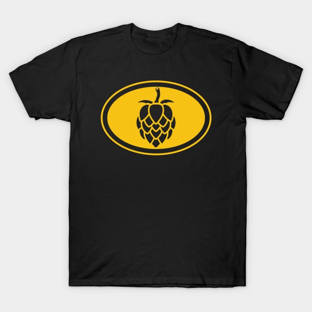 The Beer Hops (yellow) T-Shirt by dkdesigns27